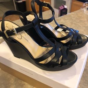 New black Jessica Simpson wedge sandal